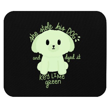 Discover Key Lime Green Dog Mouse Pads