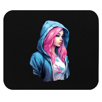 Discover The Hooded Girl Mouse Pads