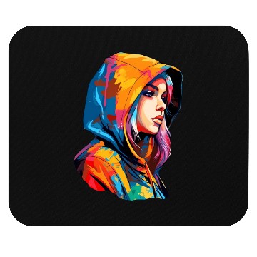 Discover The Hooded Girl Mouse Pads