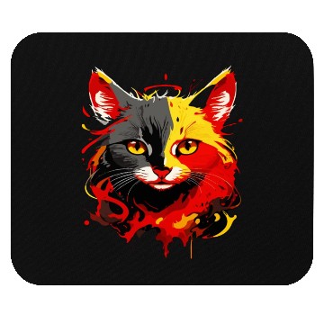 Discover Cat Haed Realistic Watercolor Cute Cat Paint Mouse Pads