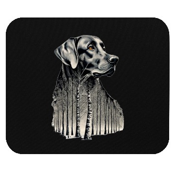 Discover Funny black labrador charcoal drawing Mouse Pads