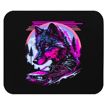 Discover Retro Synthwave Gangster Wolf Mouse Pads