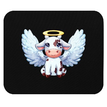 Discover cow angel wings farm halo Mouse Pads