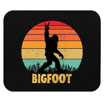 Discover Funny Bigfoot Rock Roll retro Mouse Pads