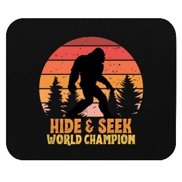 Discover bigfoot, hide & seek world champion retro Mouse Pads