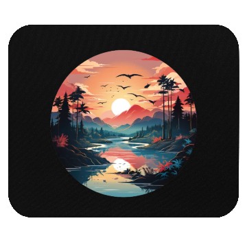 Discover Sunrise Dawn Serene Lakeside Symphony Mouse Pads