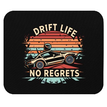 Discover Vintage Drift Life No Regrets Mouse Pads
