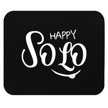 Discover Happy Solo White Typography Mouse Pads