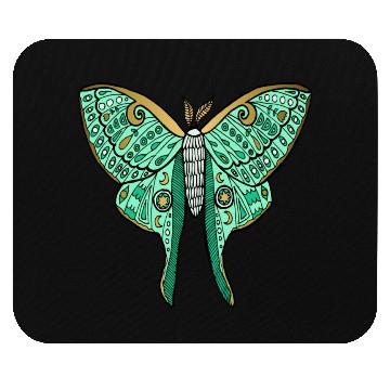 Discover Luna Moth Green And Gold Mouse Pads