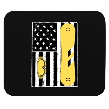 Discover Vintage Snowboarding Us Flag Mouse Pads