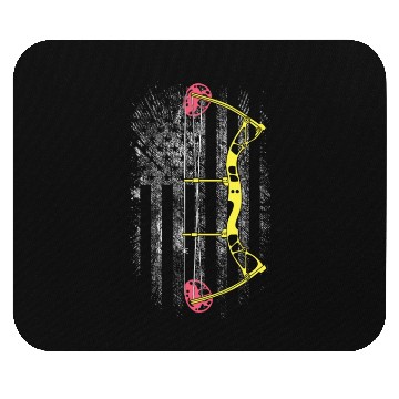 Discover Archery Compound Bow USA American Flag Mouse Pads