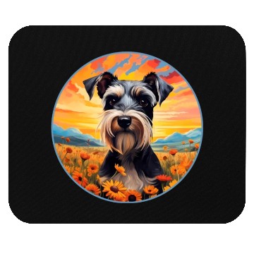 Discover Miniature Schnauzer Mountain Flower Cute Colorful Mouse Pads