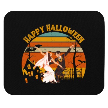Discover Happy Halloween. Spooky Ghost Skeleton Zombie Witc Mouse Pads