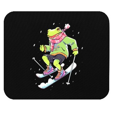 Discover Frog Skiing Skier Ski Winter Snow Mouse Pads