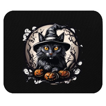 Discover Witch Black Cat Gaze Mouse Pads