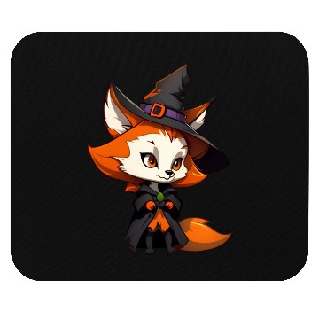 Discover Cute Halloween fox with a witch hat. Mouse Pads