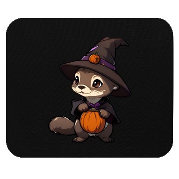 Discover Cute Halloween otter with a witch hat. Mouse Pads