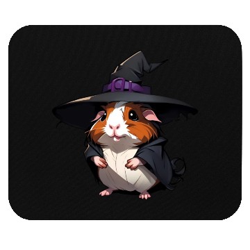 Discover Cute Halloween guinea pig with a witch hat. Mouse Pads