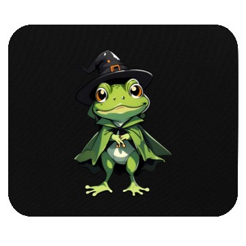 Discover Cute Halloween frog with a witch hat. Mouse Pads