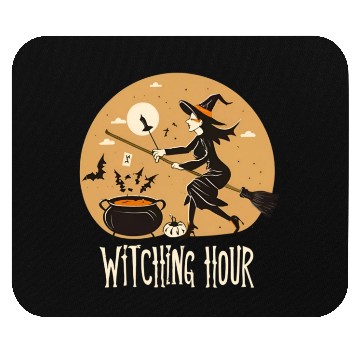 Discover Witchy hour Halloween Print Design Mouse Pads
