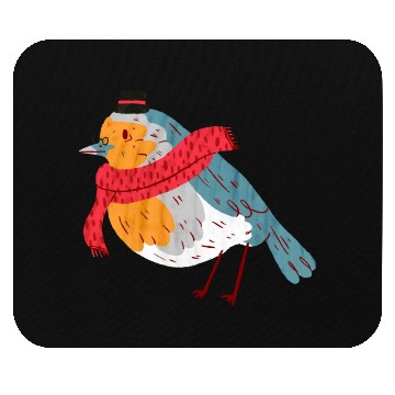 Discover Robin With a Scarf Mouse Pads