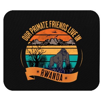 Discover Rwanda Gorilla Our Primate Friends Mouse Pads