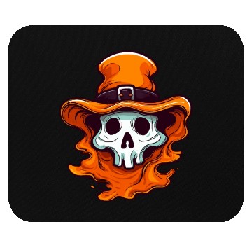Discover Weird ghost with orange hat halloween Mouse Pads