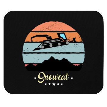Discover Snowcat Vintage Snow Vehicles Retro Sunset Mouse Pads