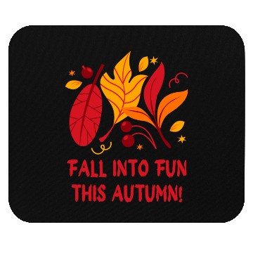 Discover Cream Illustrated Fall Square Pillow Mouse Pads