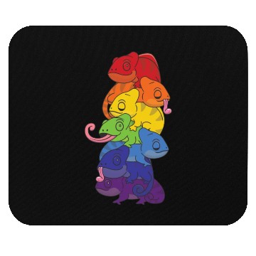 Discover Rainbow Flag Pride Lgbtq Cute Chameleon Stack Mouse Pads