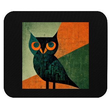 Discover Mod Owl: Orange Beak Owl Mouse Pads