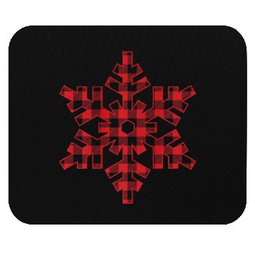 Discover Red Plaid Christmas Snowflake Mouse Pads