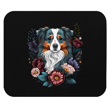 Discover Australian Shepherd Floral Aussie Flower Cute Mouse Pads