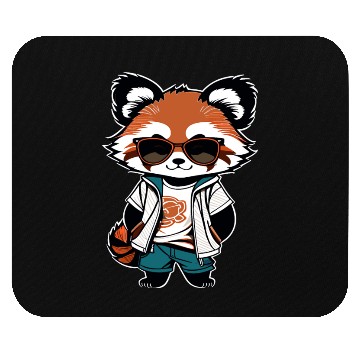 Discover Red Panda Cub With Glasses Mouse Pads