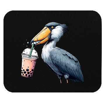 Discover Beaked stork with bubble tea Mouse Pads