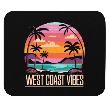 Discover Tranquil beach at sunset West Coast Vibes Mouse Pads
