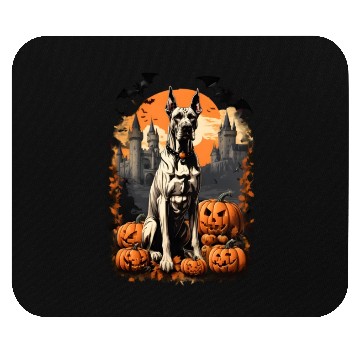 Discover Bewitching Halloween Delight with Pumpkins and Bat Mouse Pads