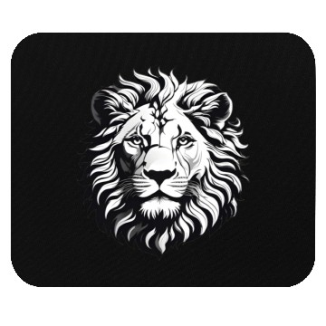 Discover Black and white Lion Mouse Pads