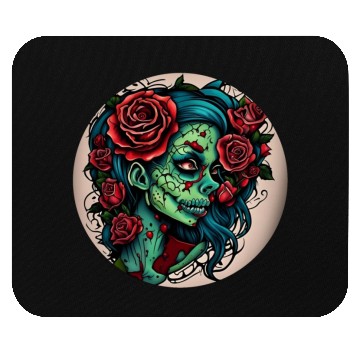 Discover Zombie Girl / Halloween / creepy / green / Comic Mouse Pads