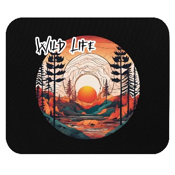 Discover Wild Life / Forest / Camping / Tree / River / Sun Mouse Pads