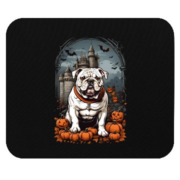 Discover Bulldog Bewitchment: Pumpkin Paws and Bat Barks fo Mouse Pads
