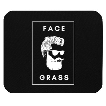 Discover Face Grass, White beard, Black and White Mouse Pads
