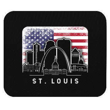 Discover St. Louis Missouri American Flag Vintage Mouse Pads