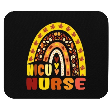 Discover Rainbow Autumn NICU Nurse Maple Leaf Fall Vibes Mouse Pads