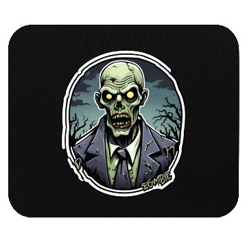 Discover Zombie in a Suit / Halloween / Monster / green Mouse Pads