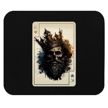 Discover King of Hearts Creepy Card Game Poker Mouse Pads