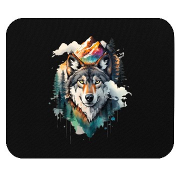 Discover Majestic Mountain Wolf Nature Inspired Artwork Mouse Pads