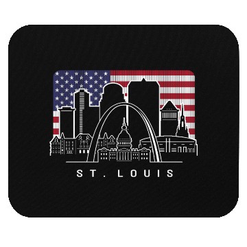 Discover St. Louis Missouri American Flag Mouse Pads