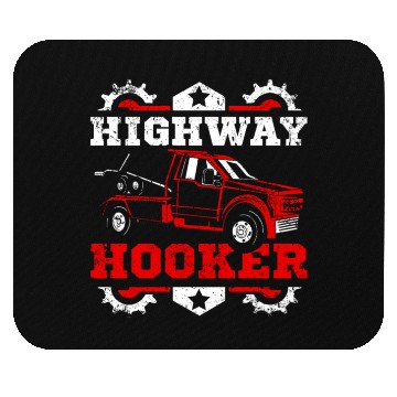 Discover Funny highway hoker Tow truck driver Mouse Pads