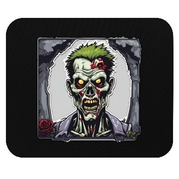 Discover Zombie / Monster / Halloween /green / undead /dead Mouse Pads